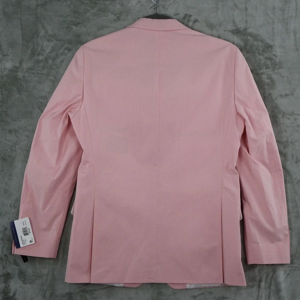 Tommy Hilfiger Modern Fit Flex Blazer Men 40L Pink Preppy 90s Formal Coastal NWT